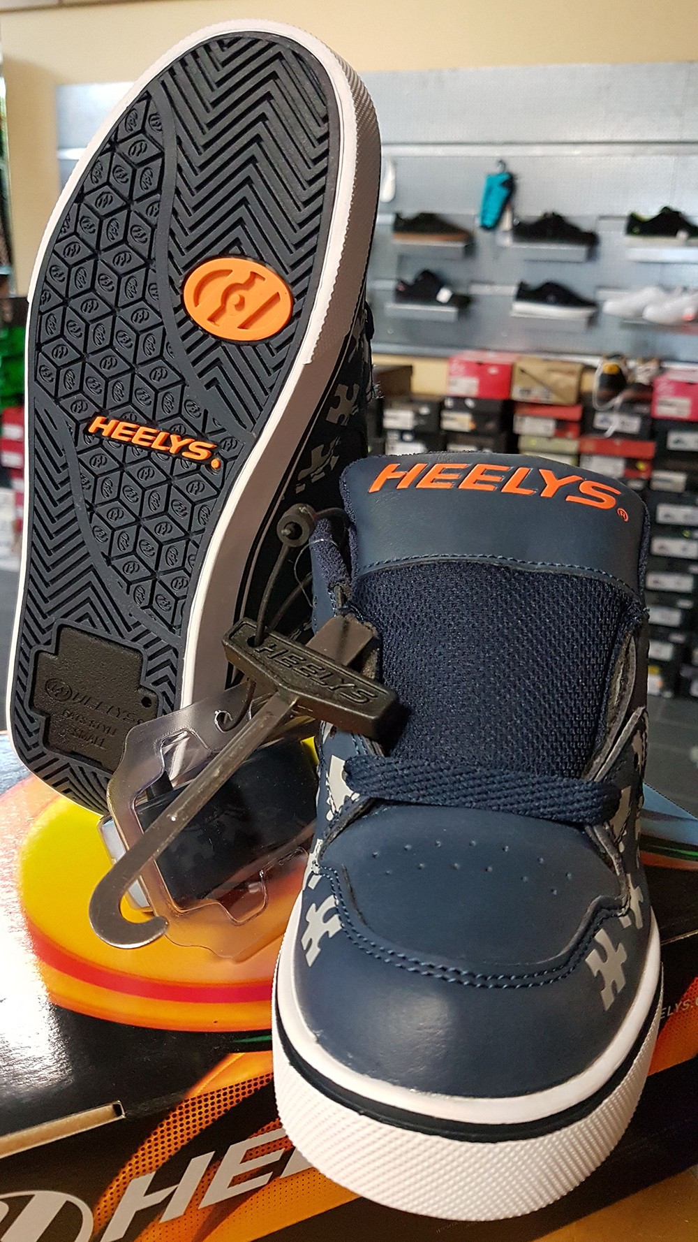 Heelys Bolt Plus White/Black/Rainbow Hearts Shoes With Wheels